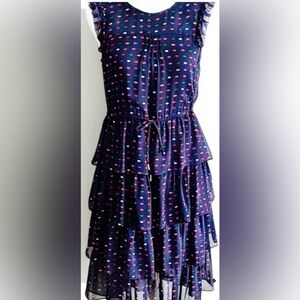 Lotsa Lips: J. Crew Silk Tiered Ruffle Peasant dress With Lip Pattern,